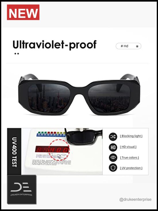 Vintage Rectangular Sunglasses Retro UV400 Protection Sqare Frame main image 7